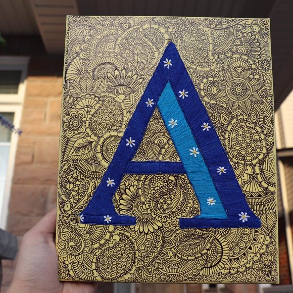 Handmade Embroidery Letter Canvas - Picture 2 of 3